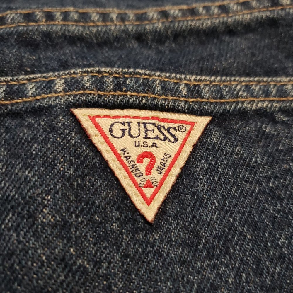 Vintage Guess Blue Jeans Men's 29 Narrow Leg Denim Made in USA 90s 80s Retro - Picture 3 of 11